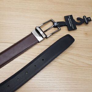 BLOOMINGDALES Belt Mens Size 40 Brown Black Reversible Genuine Leather